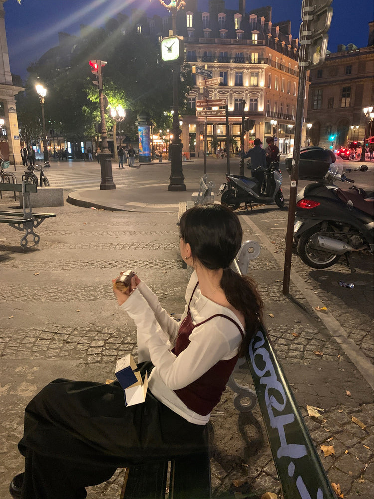 美色鐵扣前後兩穿上衣