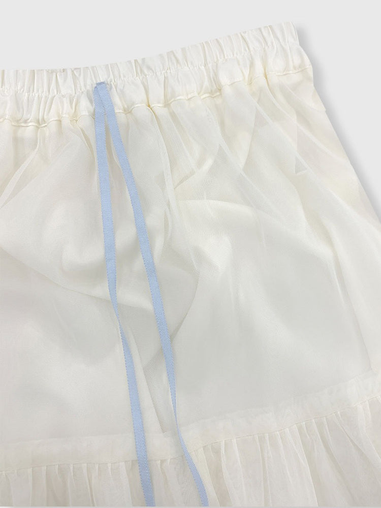 仙氣微透層次感傘型紗裙