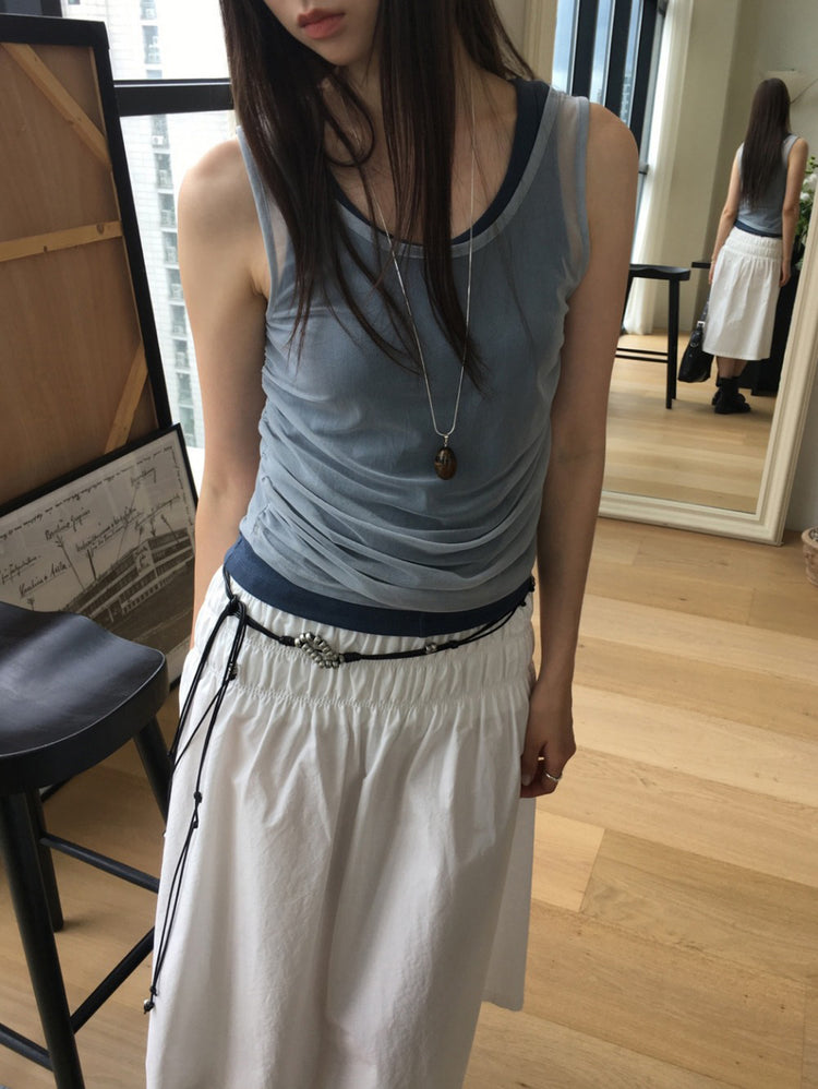美色U領修身背心