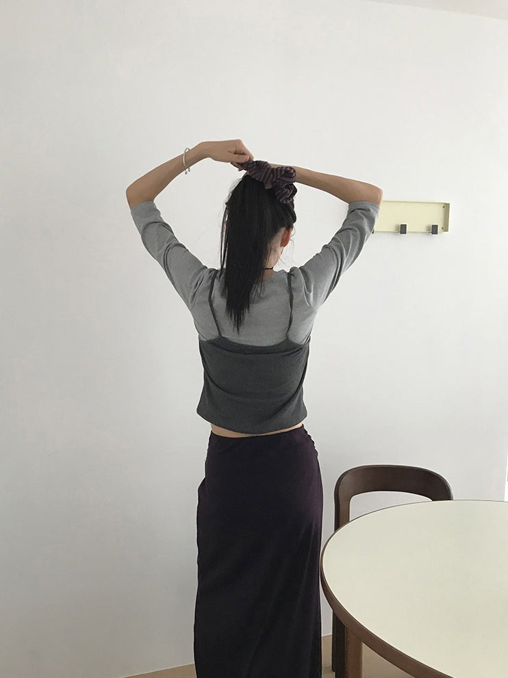 美色鐵扣細節背心