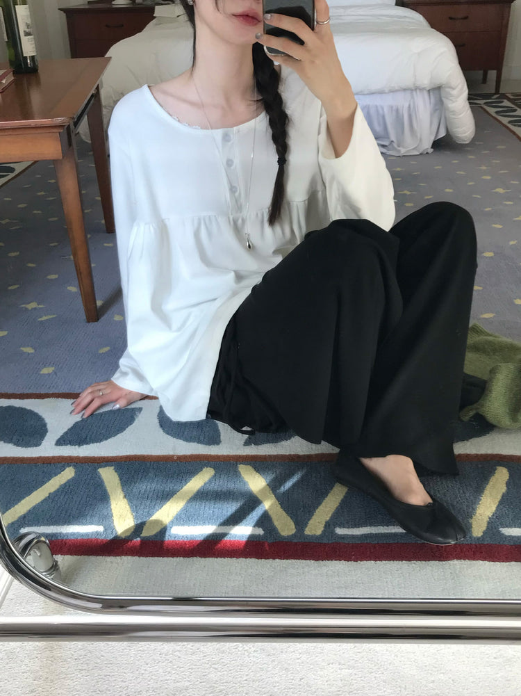 不規則綁帶細節兩件式裙褲