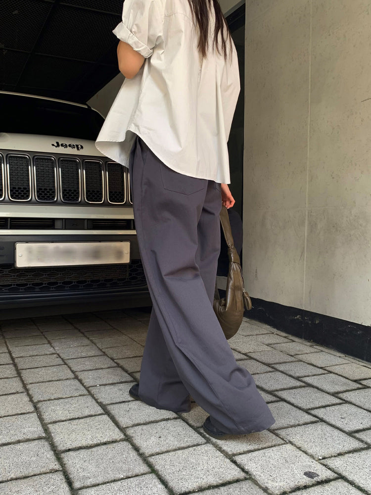 美色翻領短袖襯衫