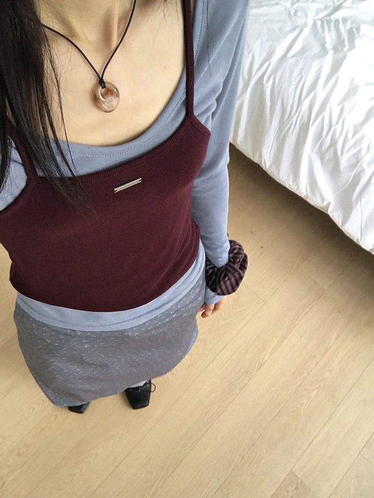 美色鐵扣前後兩穿上衣