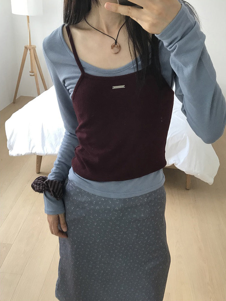 美色鐵扣前後兩穿上衣