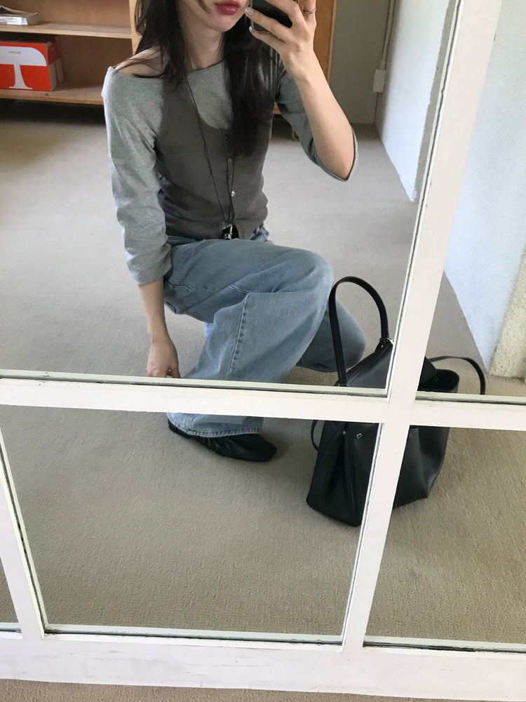 美刷色經典直版牛仔褲
