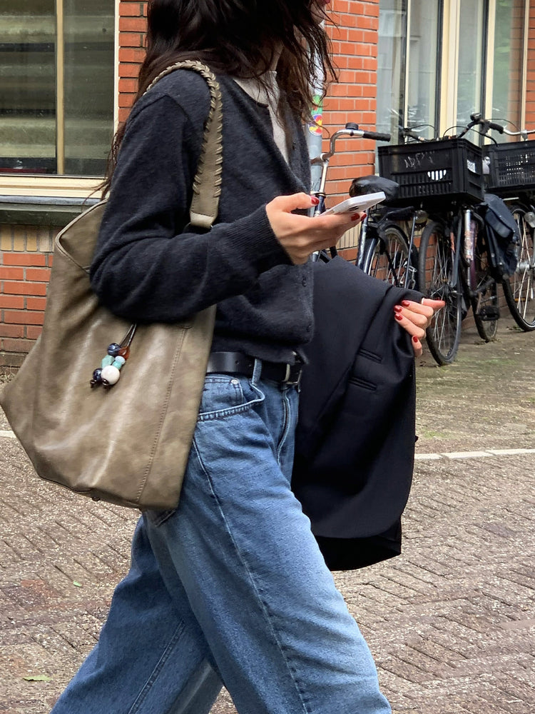 經典圓領排鈕針織外套