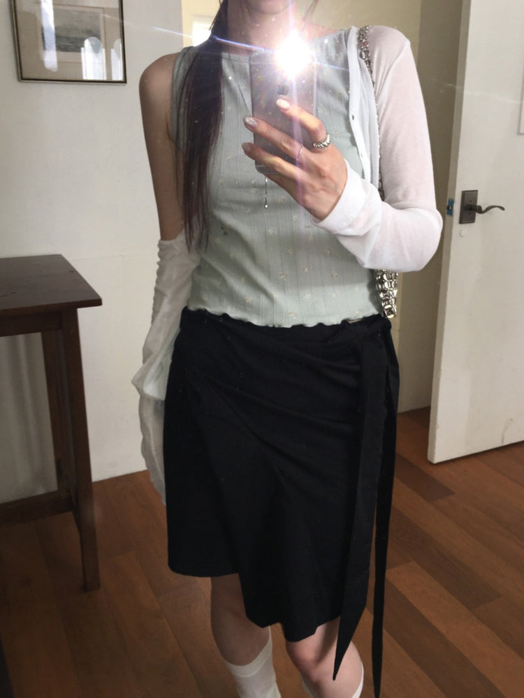 碎花刺繡細節紋理背心