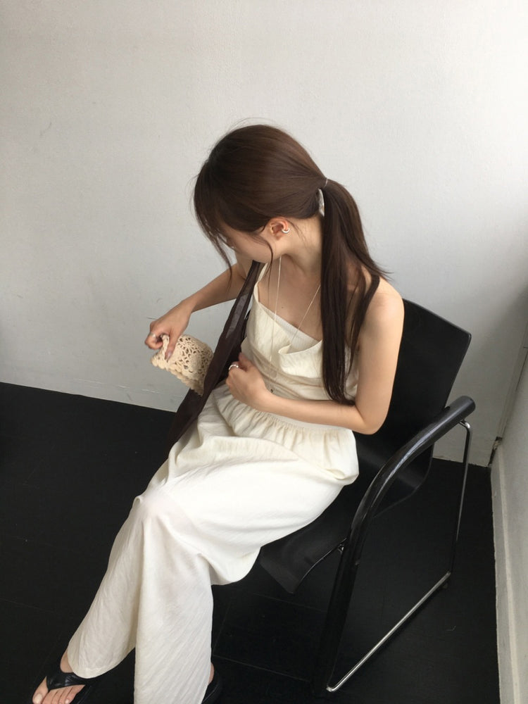 美色暗紋平口上衣