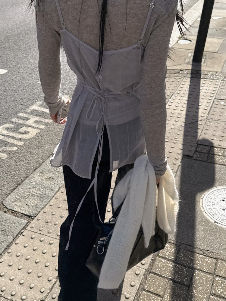 天絲美色銀標微透膚上衣