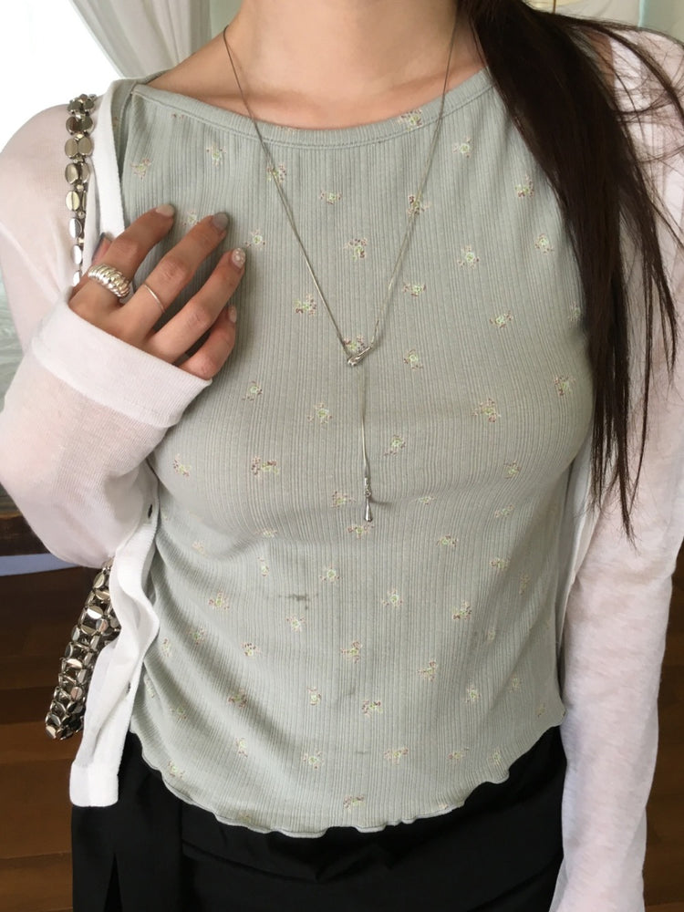 碎花刺繡細節紋理背心