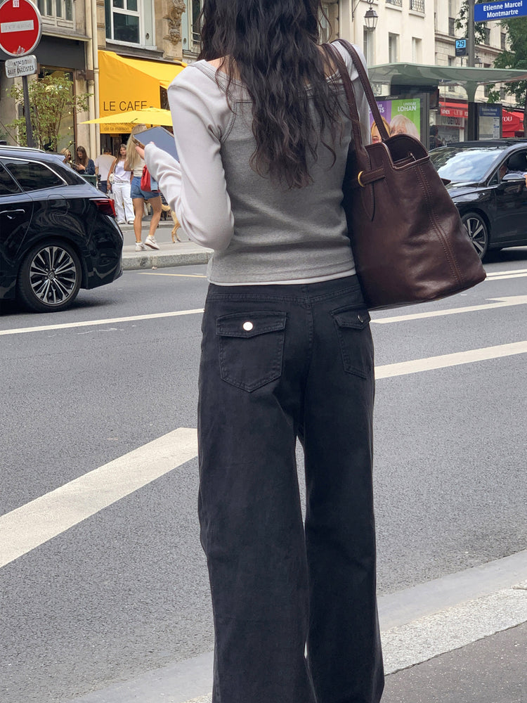 暗扣胸線細節背心