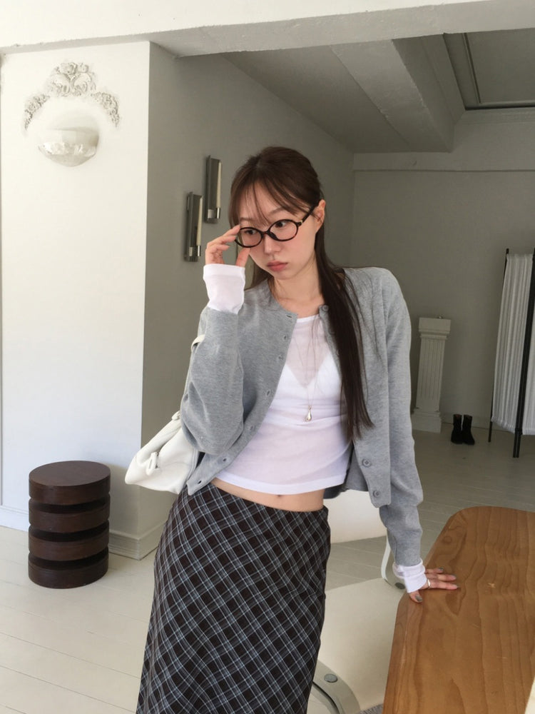 天絲微透膚U領基礎上衣