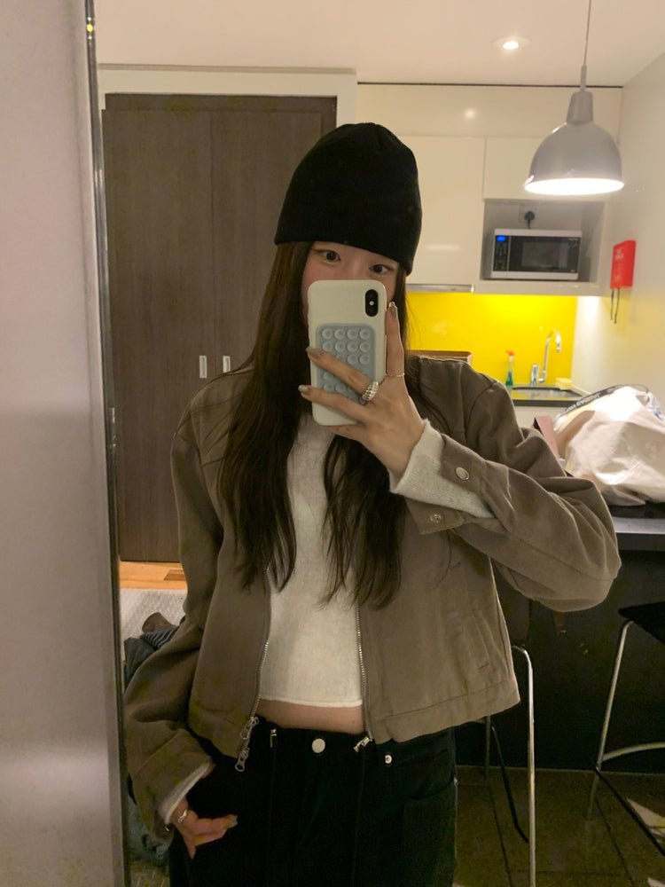 美色船領卷邊細節針織上衣