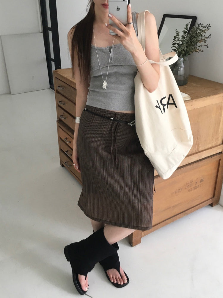 U領排鈕修身背心