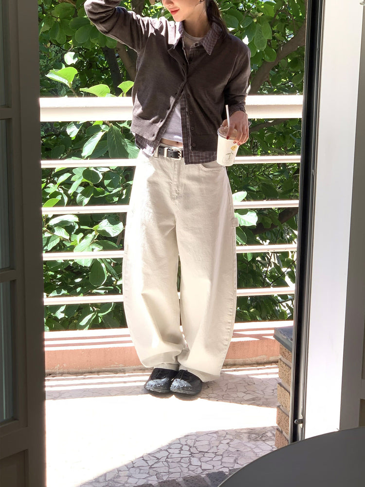 基礎圓領排鈕針織外套