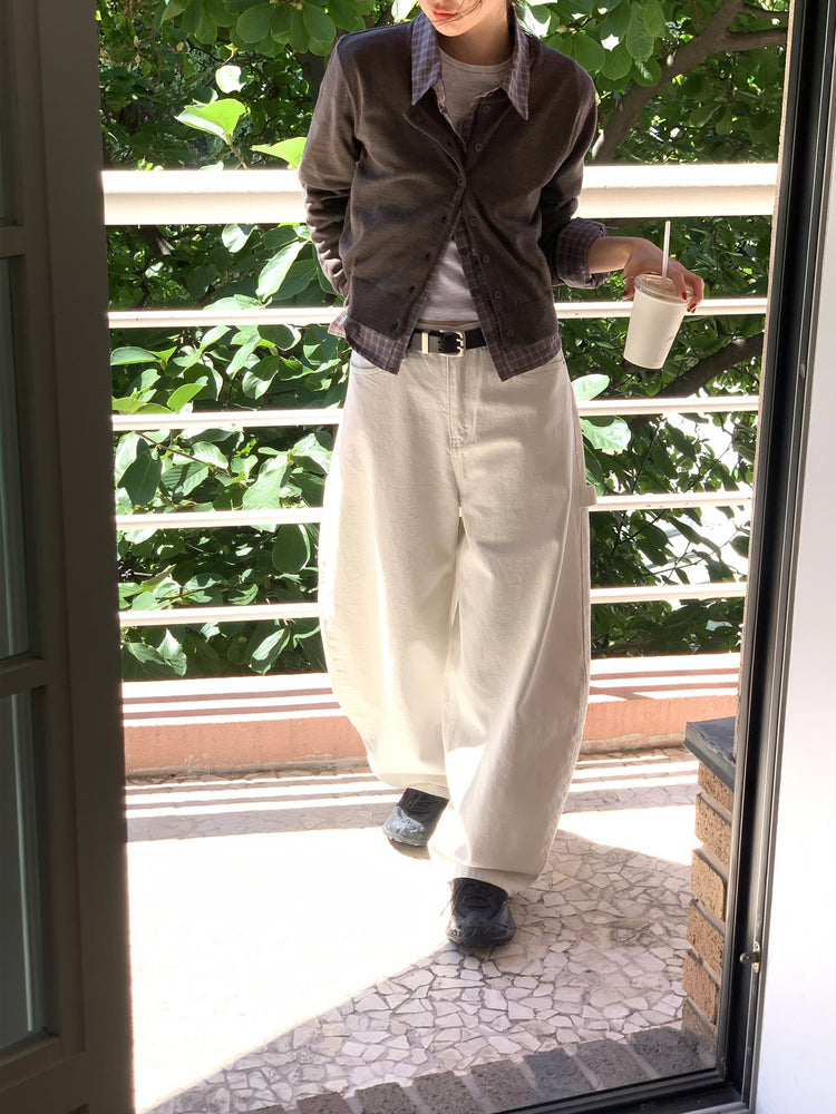 基礎圓領排鈕針織外套