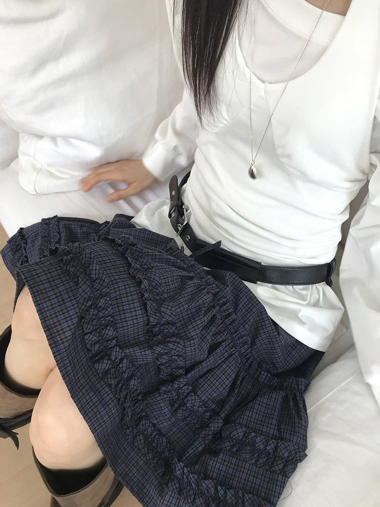 斜肩基礎舒適感上衣