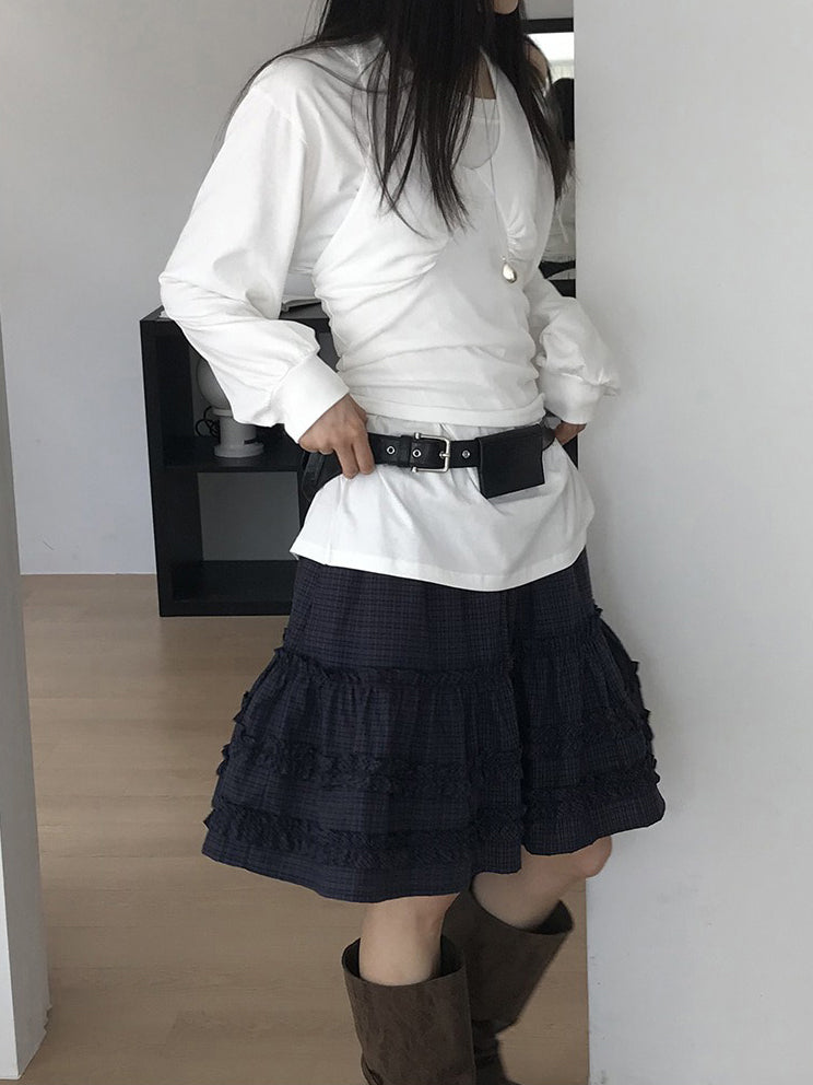 斜肩基礎舒適感上衣