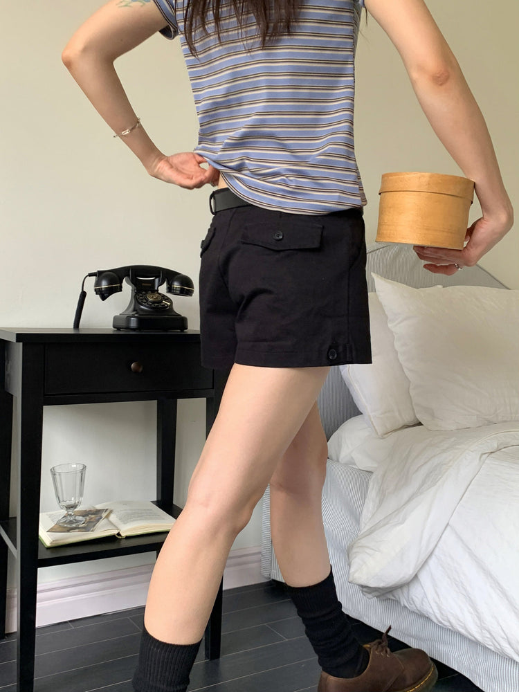 撞色條紋合身上衣