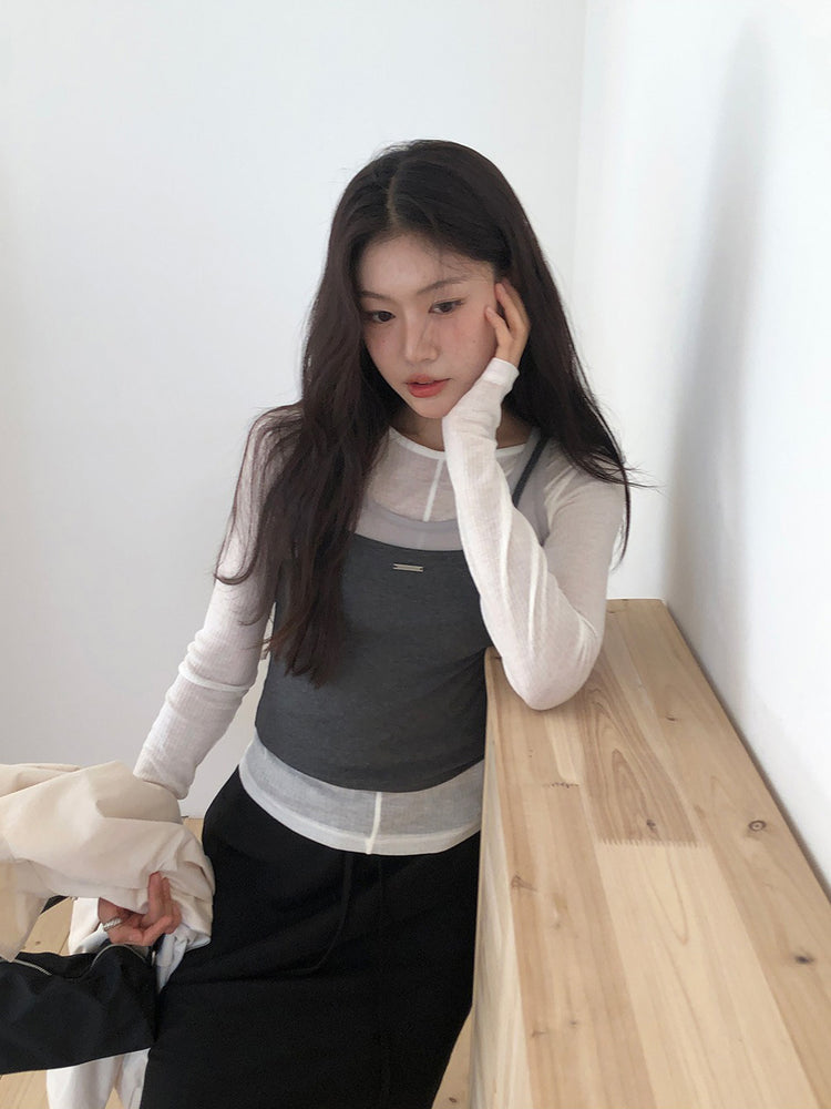 美色鐵扣細節背心