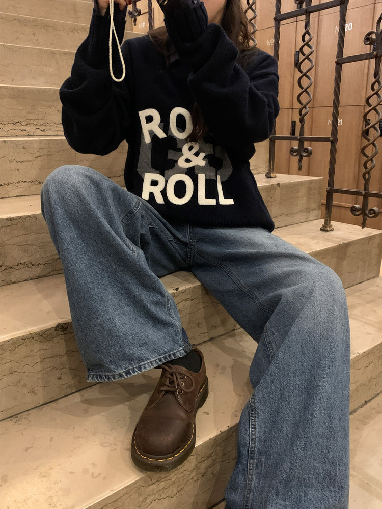 高質字母印花針織毛衣