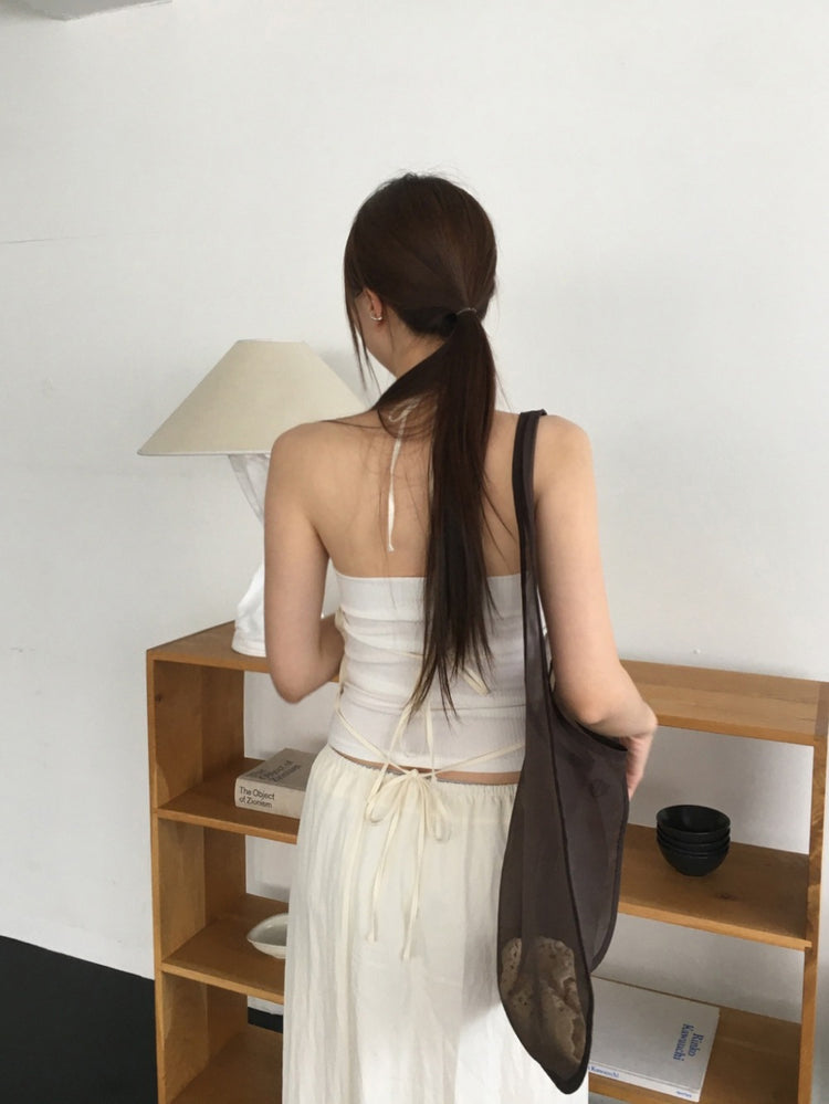 美色暗紋平口上衣
