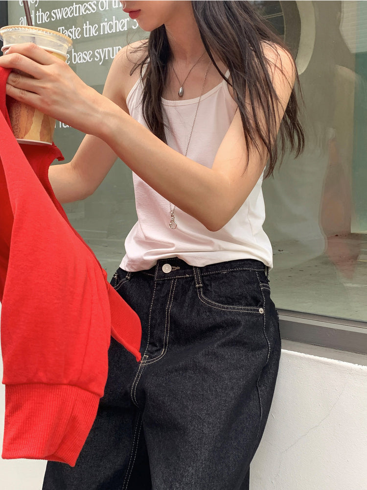 削肩美背細節背心