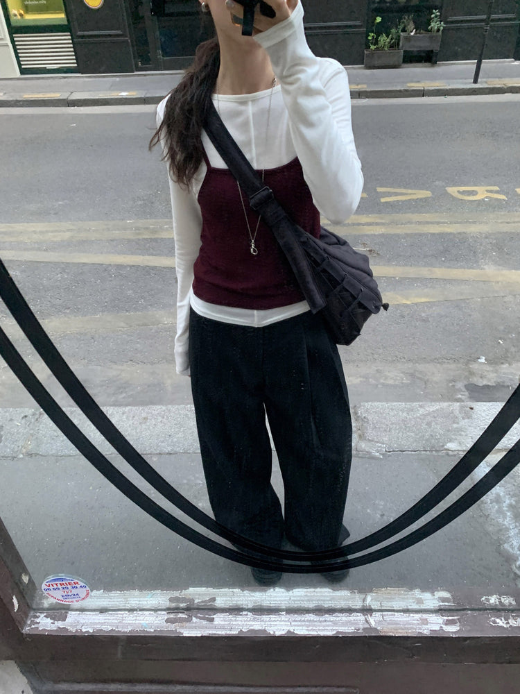 美色鐵扣細節背心