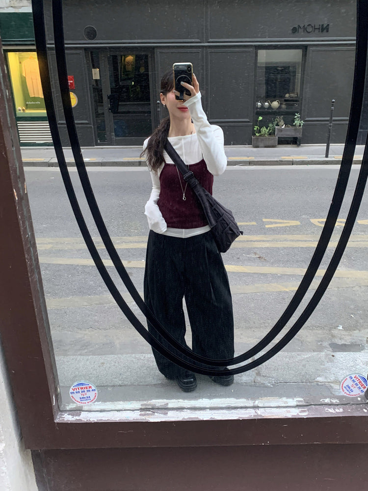 美色鐵扣細節背心