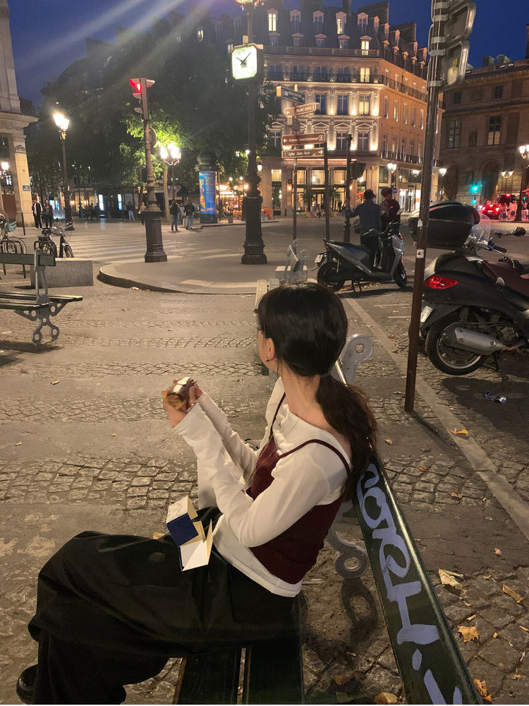 美色鐵扣細節背心
