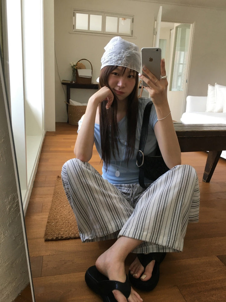 側露肩美色修身上衣