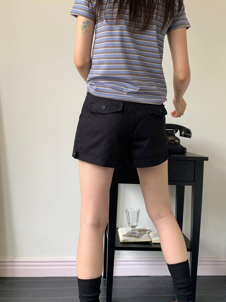 撞色條紋合身上衣