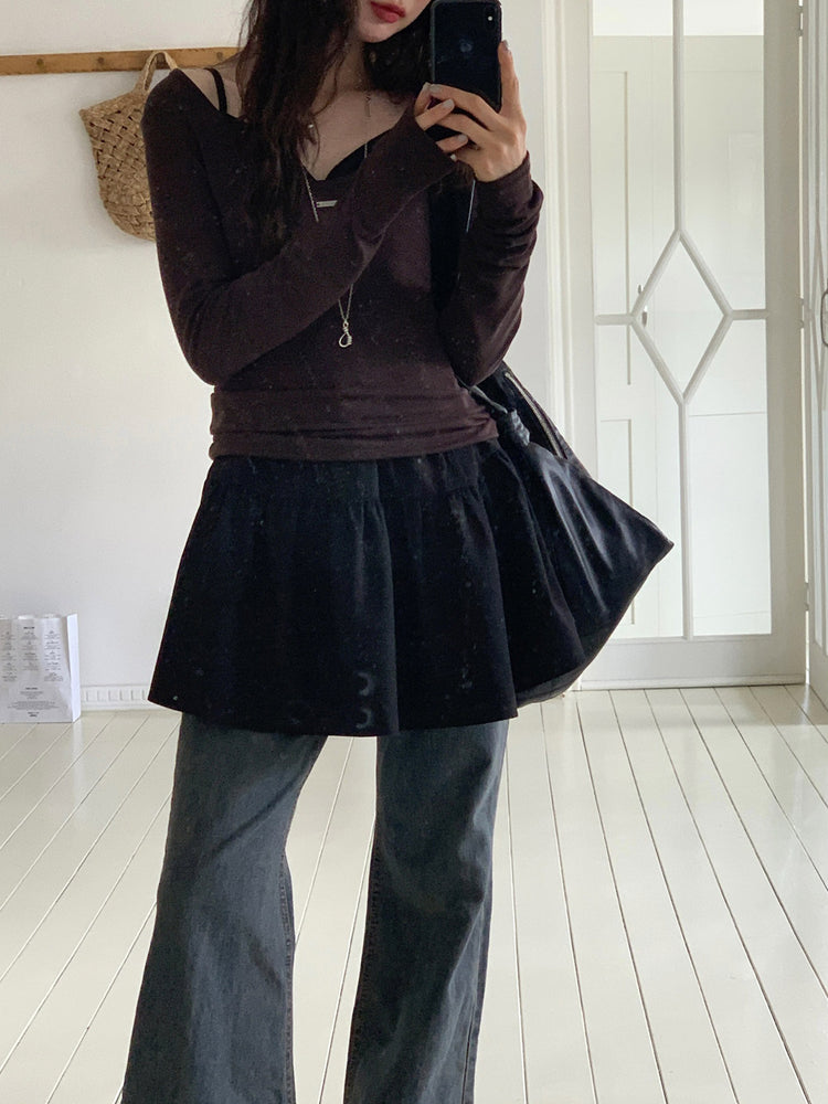 美色鐵扣前後兩穿上衣