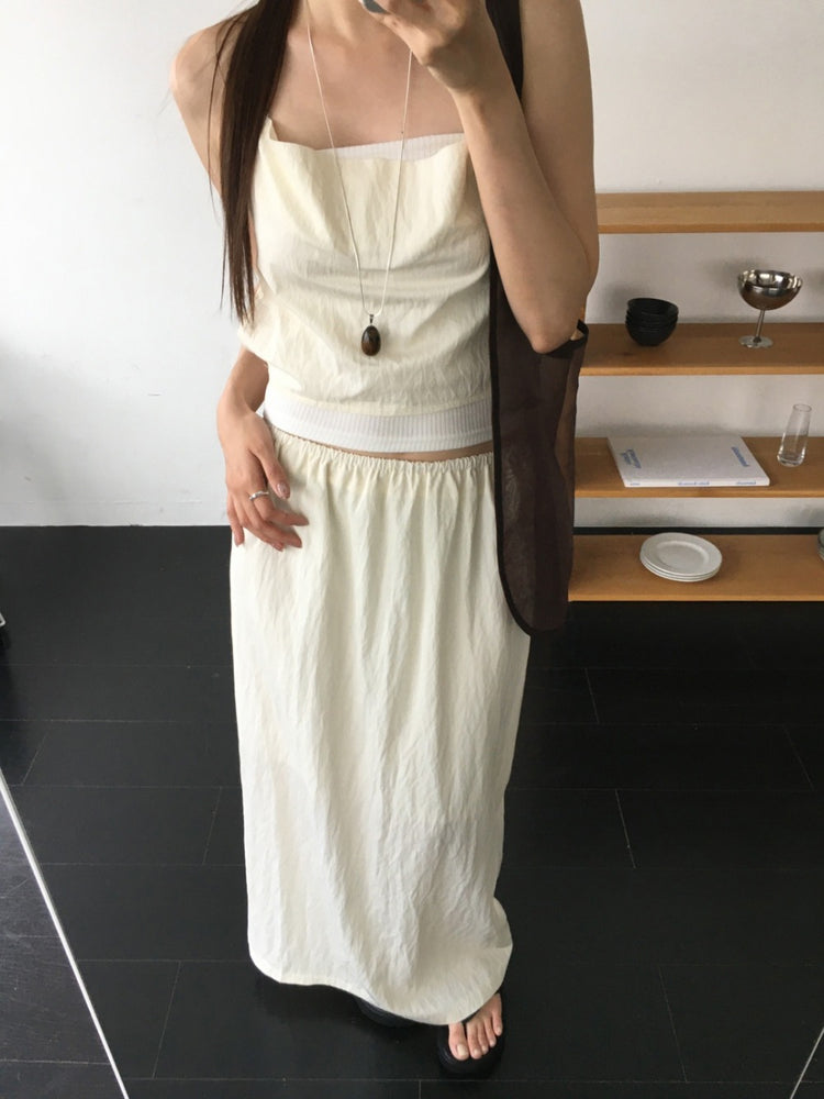 美色暗紋平口上衣