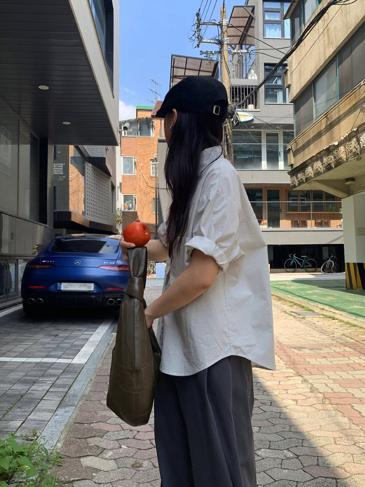 美色翻領短袖襯衫
