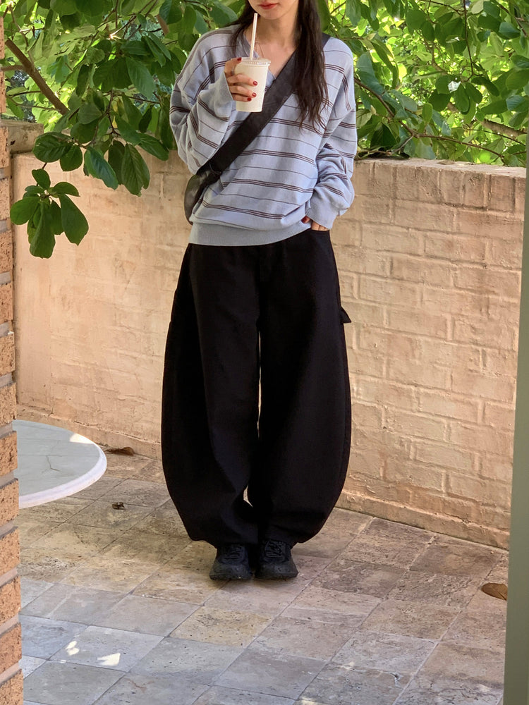 愛心形狀細節廓形褲