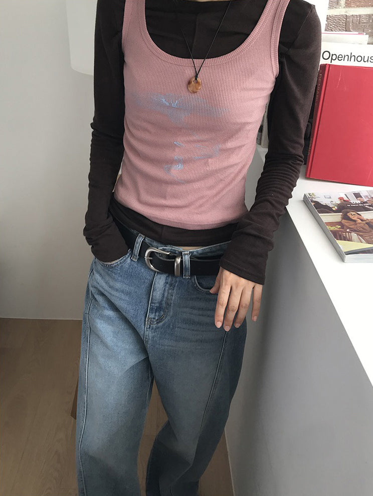 美色鐵扣前後兩穿上衣