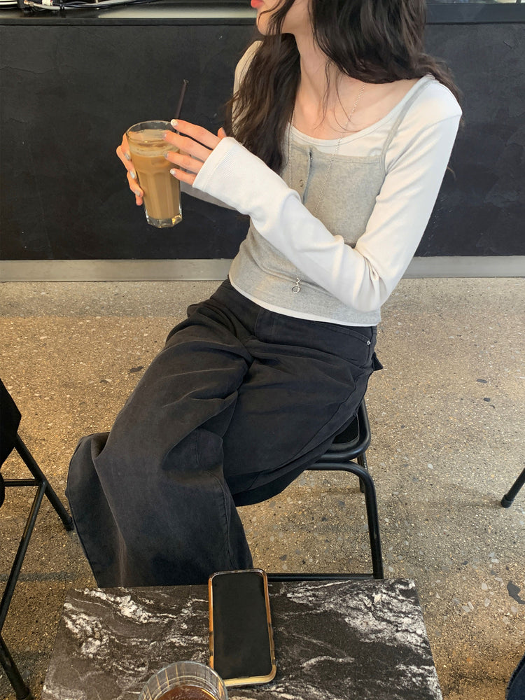 暗扣胸線細節背心