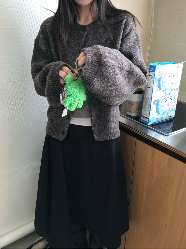 混色基礎排鈕針織外套