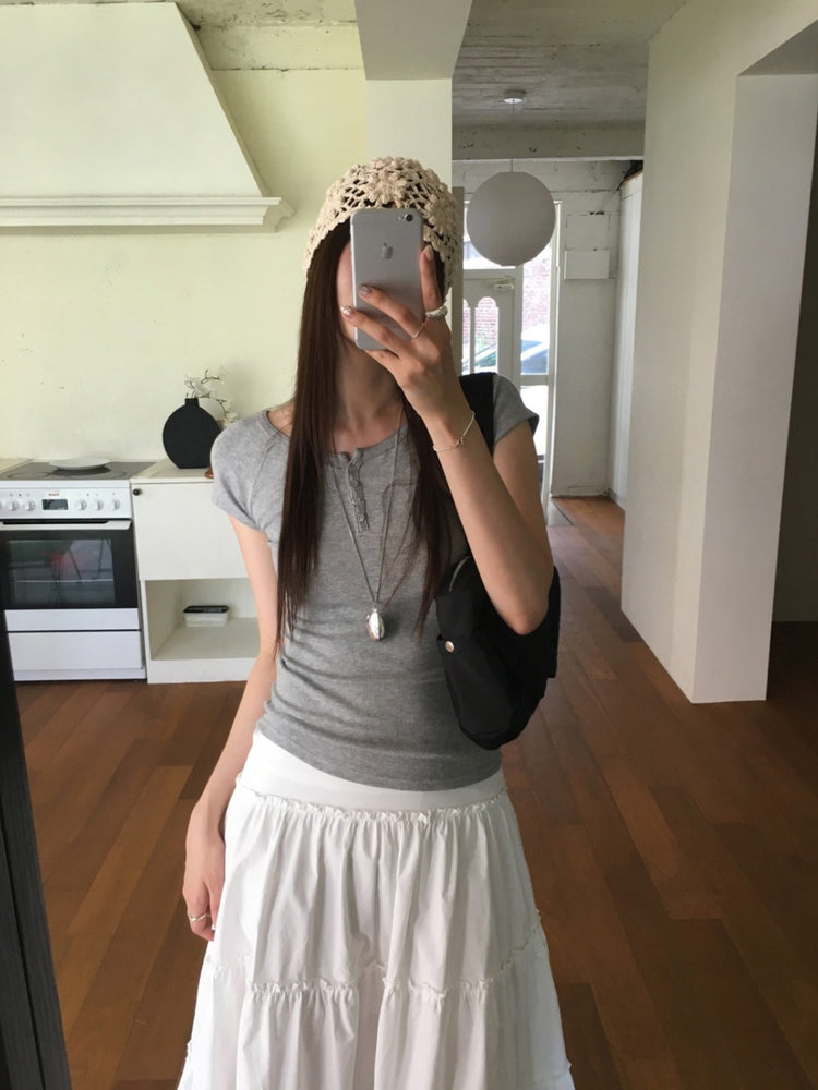 拉克蘭袖排鈕修身上衣