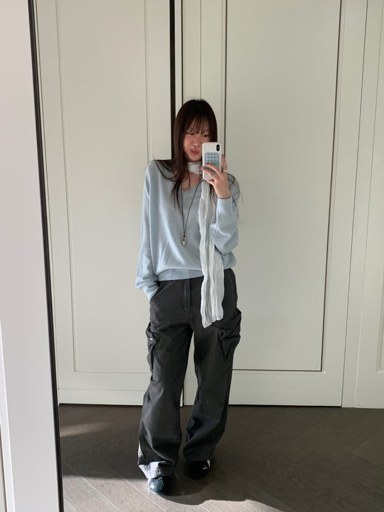 微透拉克蘭袖針織上衣