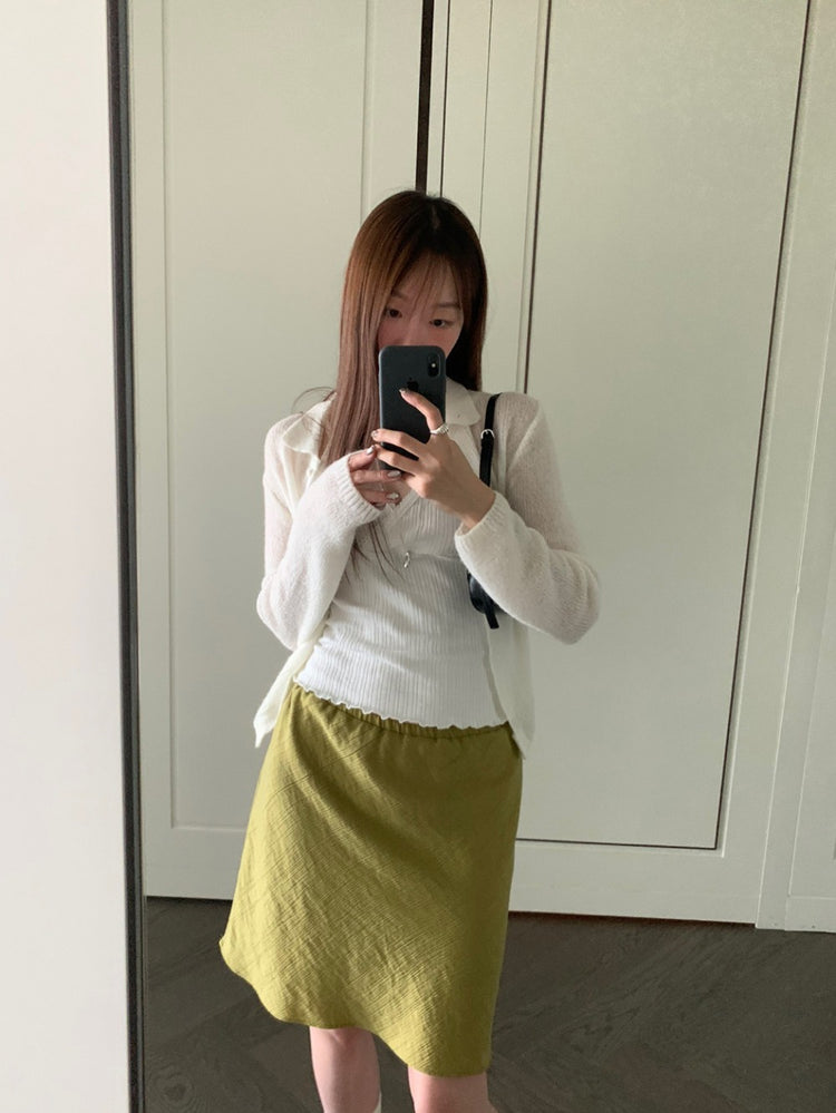 微光澤暗紋理短裙