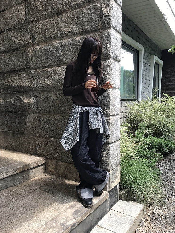美色鐵扣前後兩穿上衣