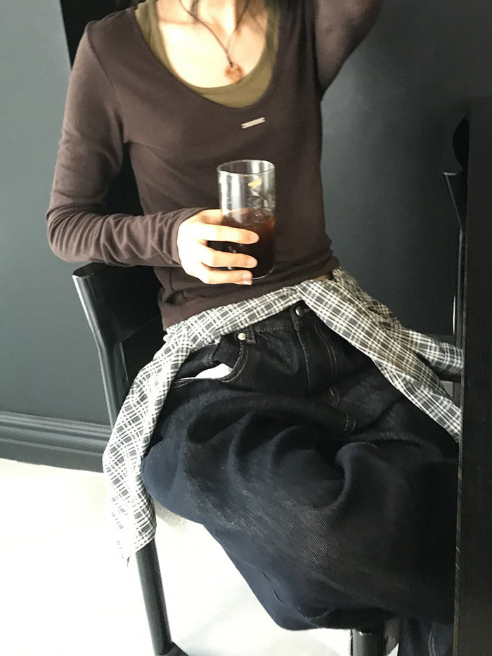 美色鐵扣前後兩穿上衣