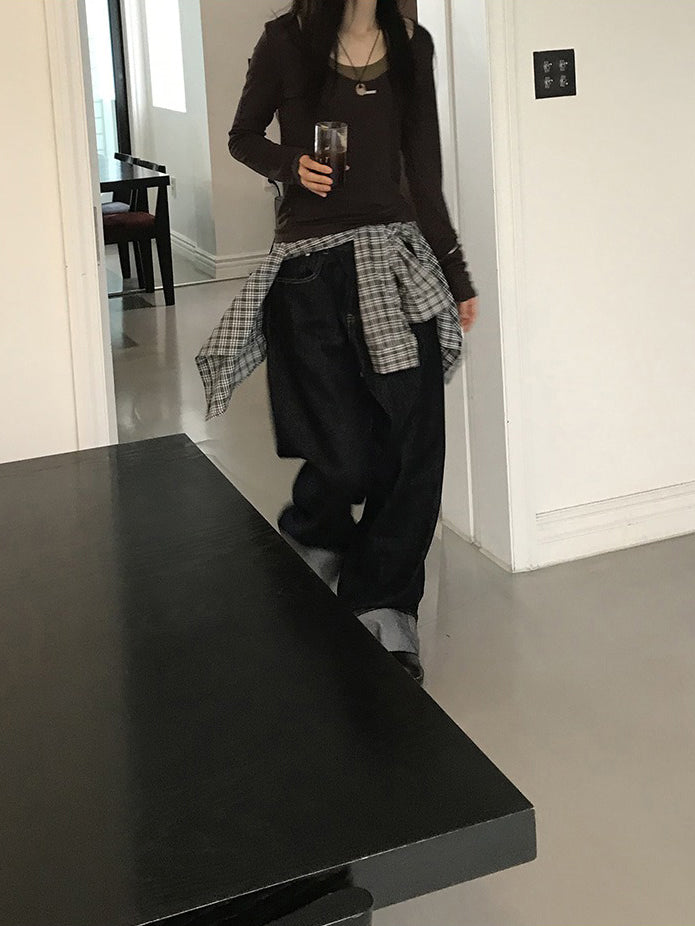 美色鐵扣前後兩穿上衣