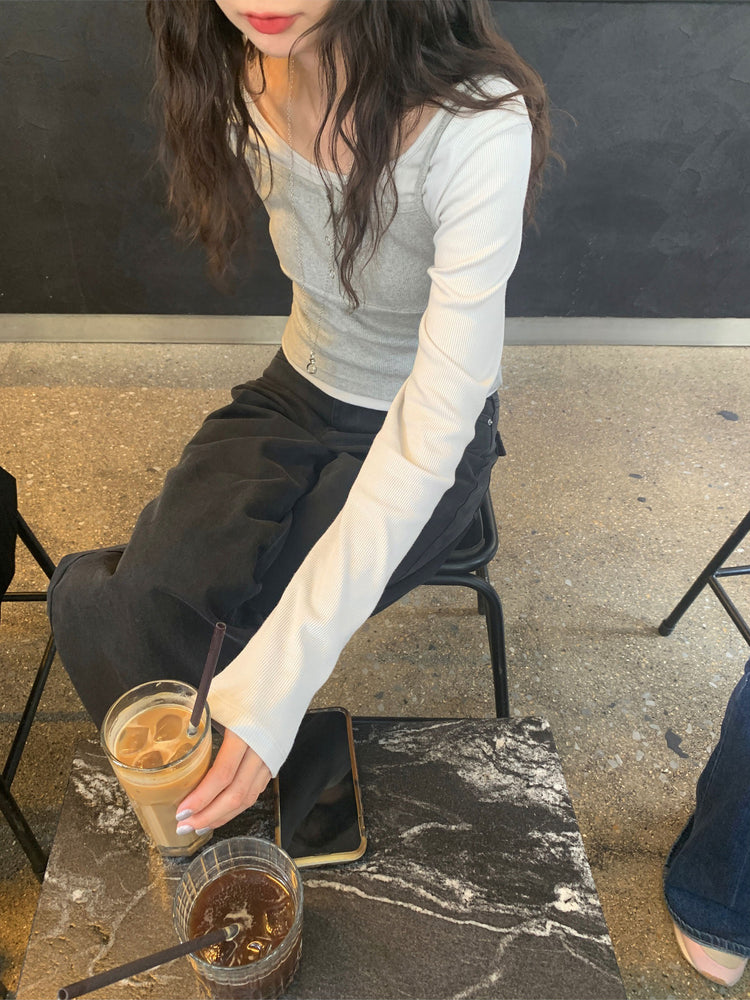 暗扣胸線細節背心