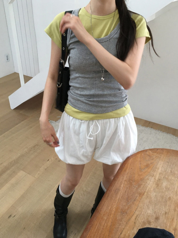 美色U領修身背心