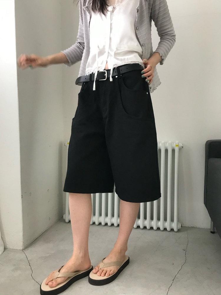 雙層口袋設計感細節六分褲