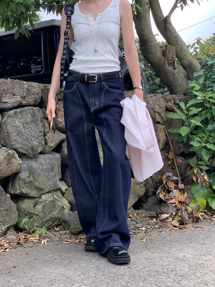 U領鉤扣細節背心
