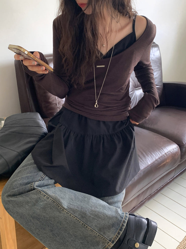 美色鐵扣前後兩穿上衣